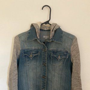 Tractr xs denim sweatshirt hoodie / jean jacket